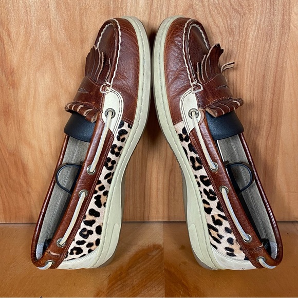 Womens 8.5 Sperry Anglefish Boat Shoes Cheetah SEF1325 - Picture 6 of 8